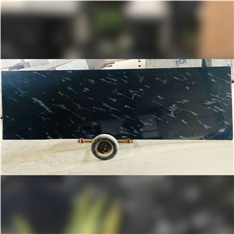 Fish Black Granite Slabs
