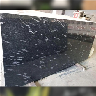 Fish Black Granite Slabs