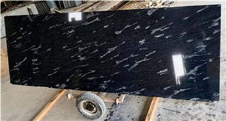 Fish Black Granite Slabs