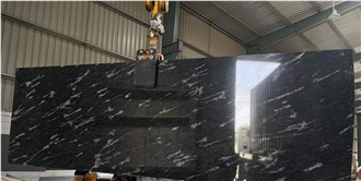 Fish Black Granite Slabs