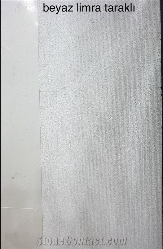 Limra White Limestone Combed Surface Finish Wall Tiles