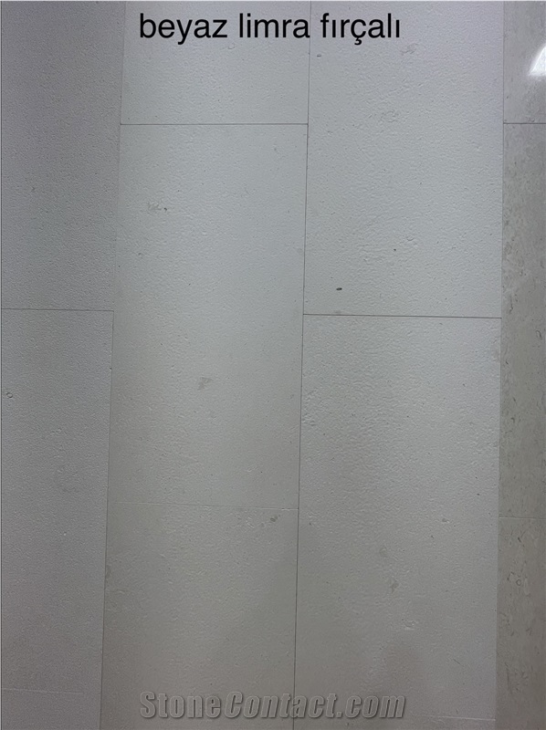 Limra White Limestone Tiles With A Brushed Surface Finish
