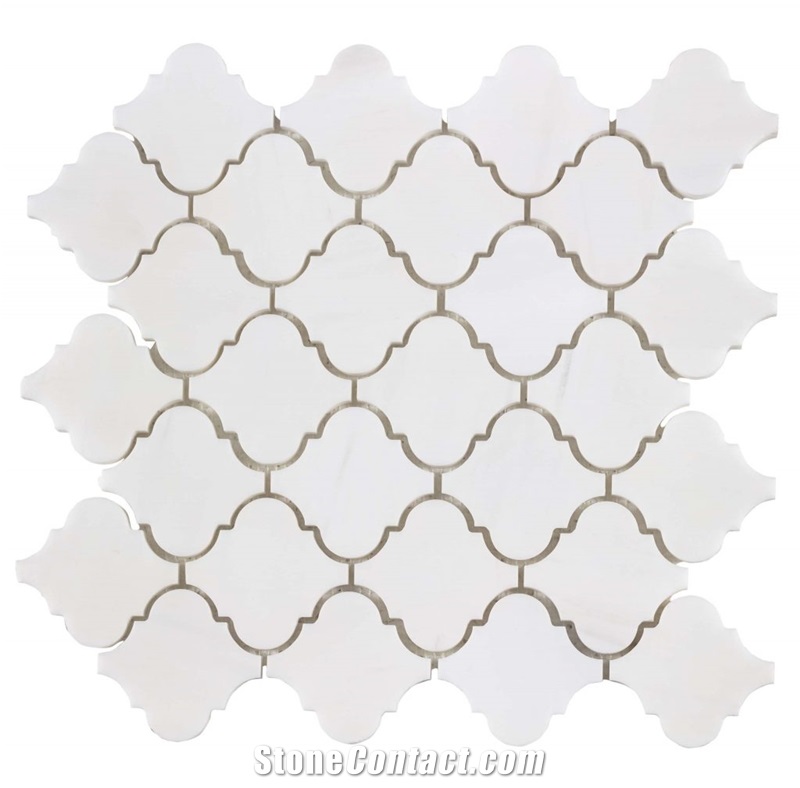 Bianco Dolomite Arabesque Mosaic Tiles