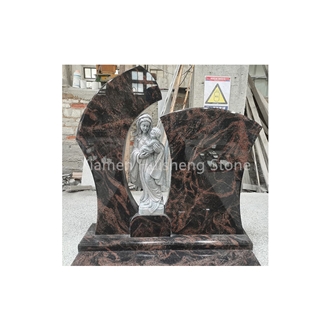 Aurora Granite  Angel  Engraved Single Tombstone