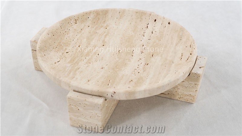 Cream-Coloured Travertine Bathroom Accessories