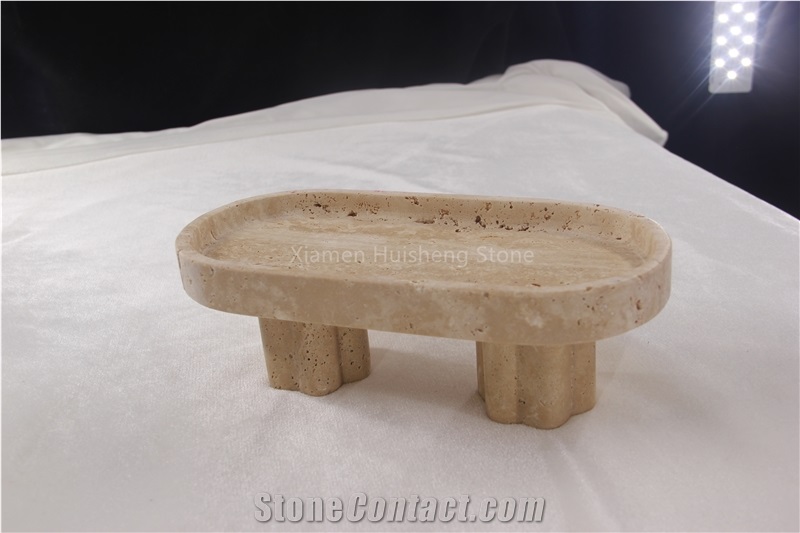 Cream-Coloured Travertine Bathroom Accessories