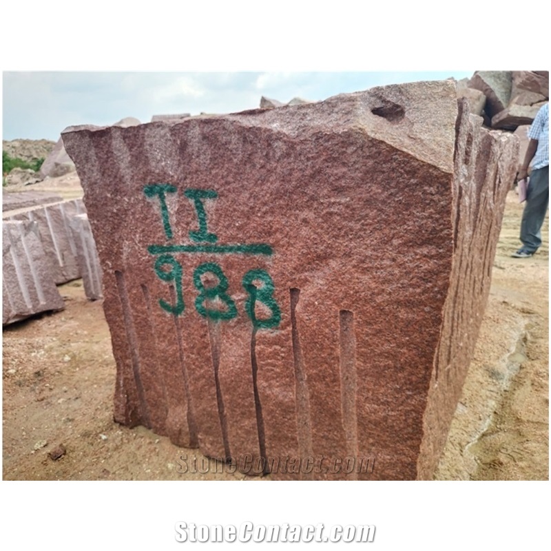 Ruby Red Granite Blocks