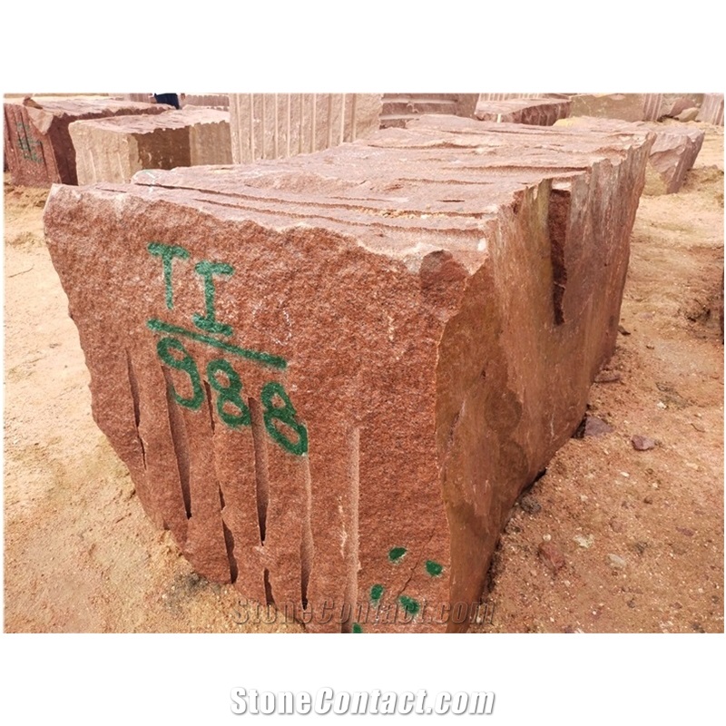 Ruby Red Granite Blocks