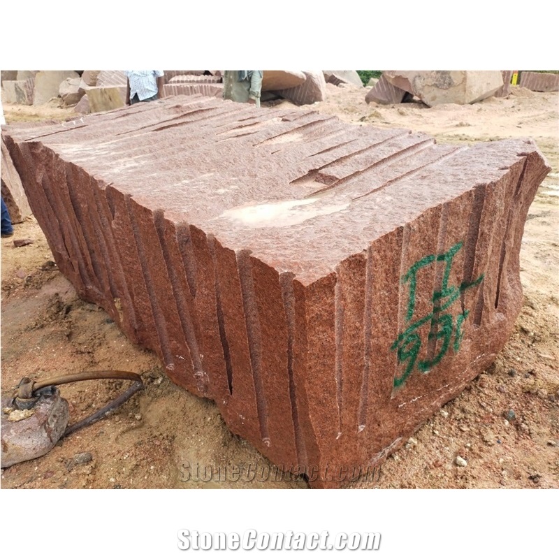 Ruby Red Granite Blocks
