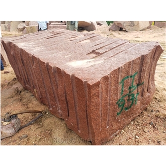 Ruby Red Granite Blocks