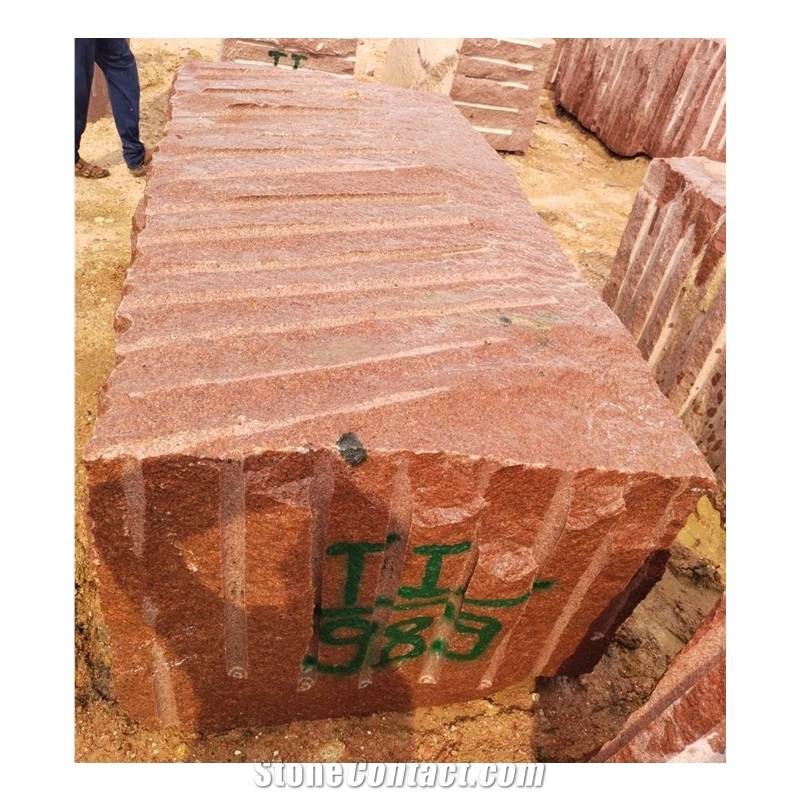 Ruby Red Granite Blocks