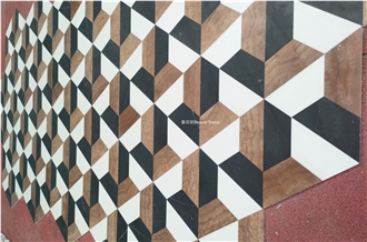3D Waterjet Marble Flooring Polished Pattern Design