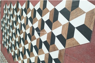 3D Waterjet Marble Flooring Polished Pattern Design