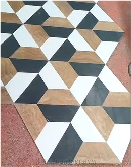 3D Waterjet Marble Flooring Polished Pattern Design
