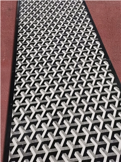Black Marble Inlay Pattern Waterjet Floor Medallions