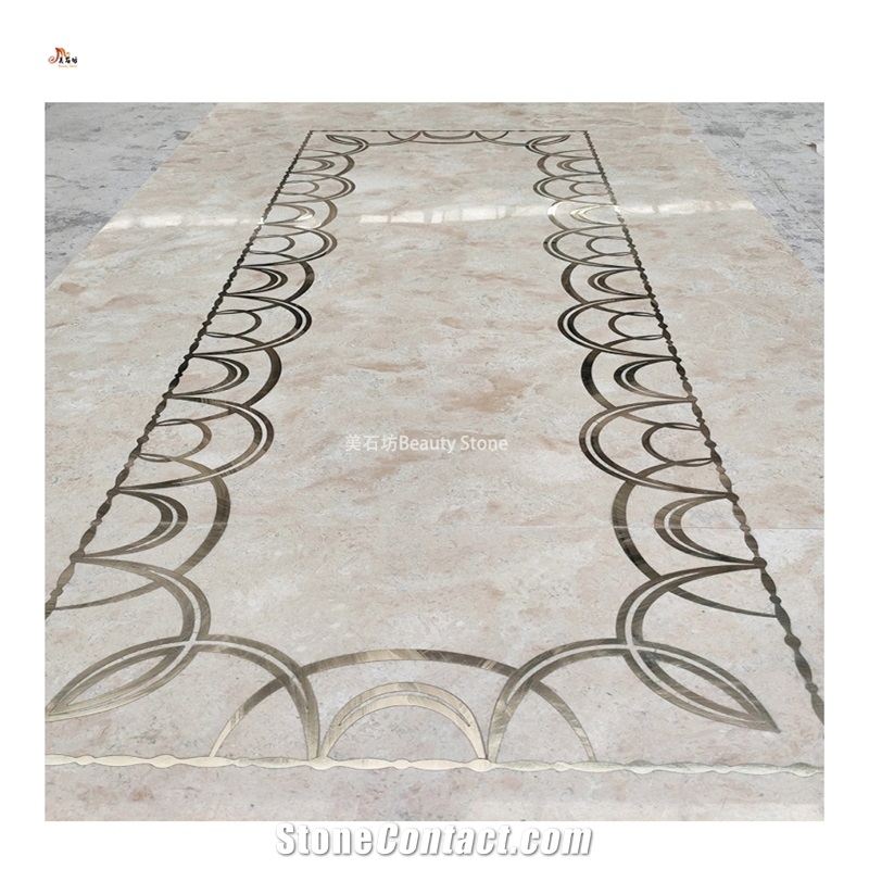 Brass Metal  Inlay Medallion Flooring Pattern
