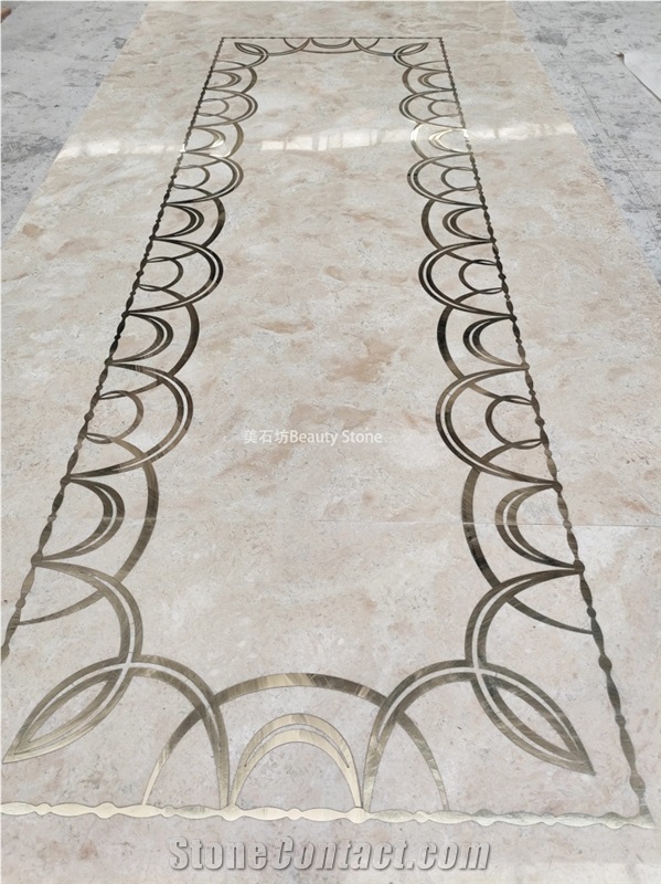 Brass Metal  Inlay Medallion Flooring Pattern