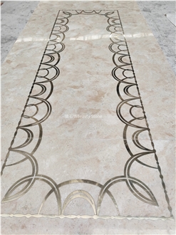 Brass Metal  Inlay Medallion Flooring Pattern