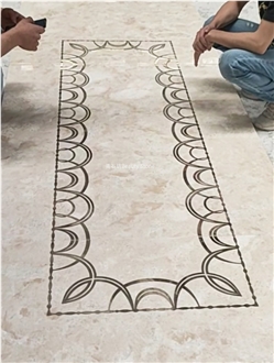 Brass Metal  Inlay Medallion Flooring Pattern