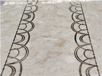 Brass Metal  Inlay Medallion Flooring Pattern