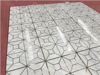 Brass Metal  Inlay Medallion Flooring Pattern