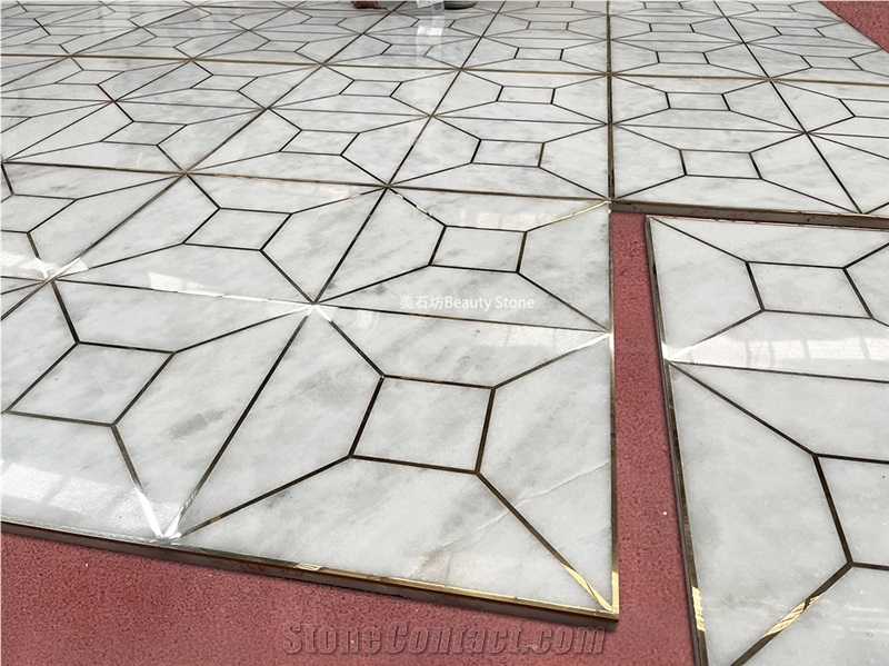 Brass Metal  Inlay Medallion Flooring Pattern