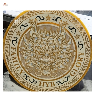 Custom Design Logo Brand Waterjet Stone Medallion Customized