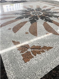 Granite Square Medallions Pattern Tiles For Outdoor Flooring