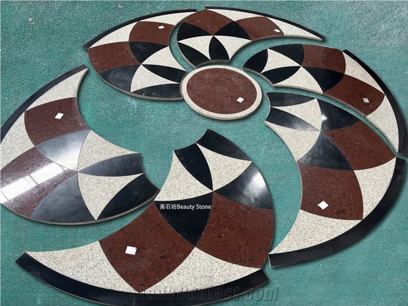 Granite Waterjet Carpet Medallions For Outside Floor