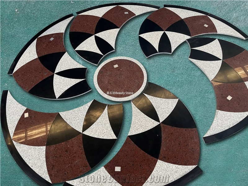 Granite Waterjet Carpet Medallions For Outside Floor
