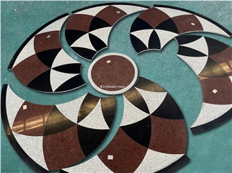 Granite Waterjet Carpet Medallions For Outside Floor