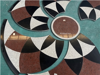 Granite Waterjet Carpet Medallions For Outside Floor