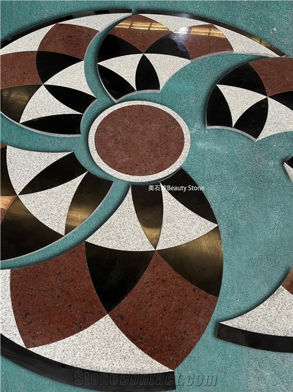 Granite Waterjet Carpet Medallions For Outside Floor