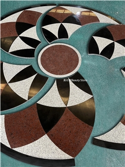 Granite Waterjet Carpet Medallions For Outside Floor