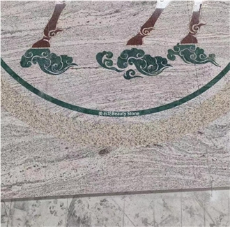 Horse Granite Waterjet Pattern Medallion