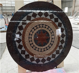 Horse Granite Waterjet Pattern Medallion