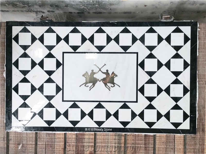 Horse Waterjet Metal Inlay Pattern Medallion