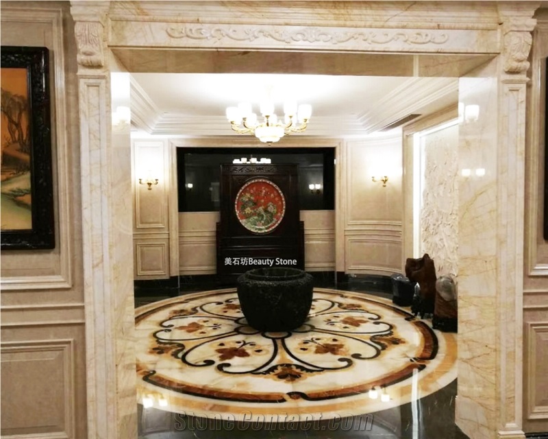 Marble For Hotel Waterjet Pattern Medallions