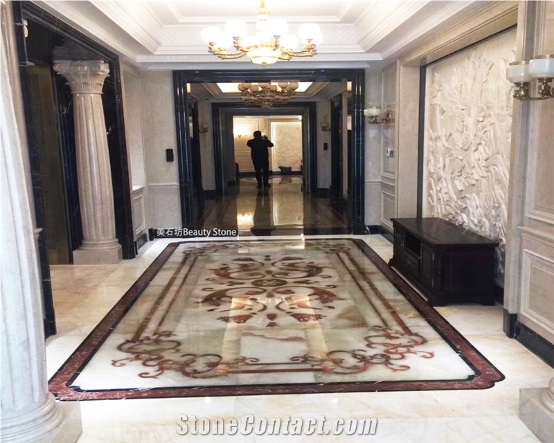 Marble For Hotel Waterjet Pattern Medallions