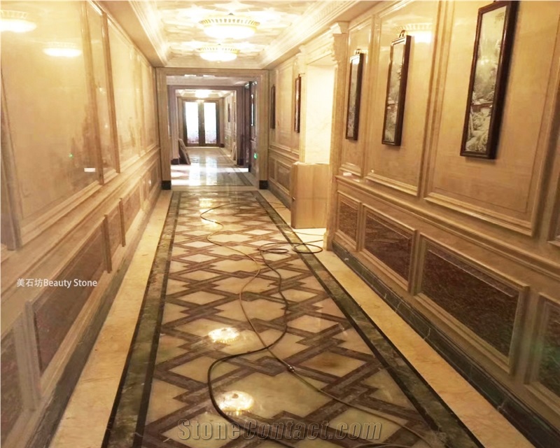 Marble For Hotel Waterjet Pattern Medallions