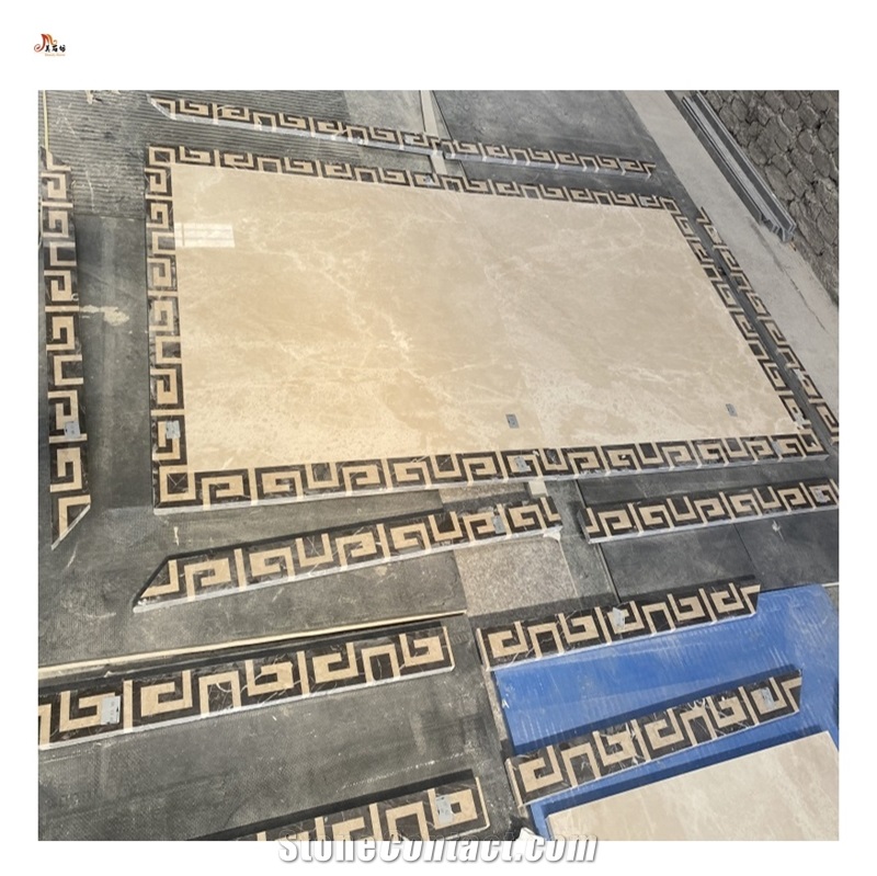 Natural Marble Waterjet  Border Line For Inner Decoration