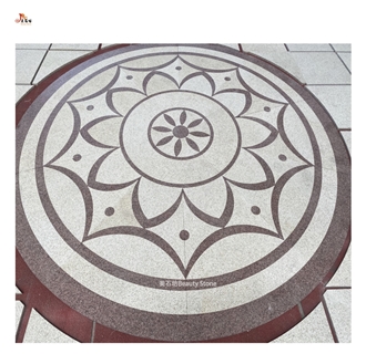 Natural Stone Granite Inlay Medallion Pattern Outside Floor