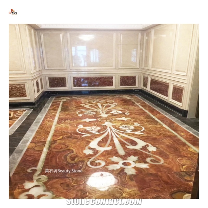 Waterjet Carpet Floor Medallions Polished Pattern
