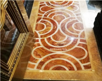 Waterjet Carpet Floor Medallions Polished Pattern