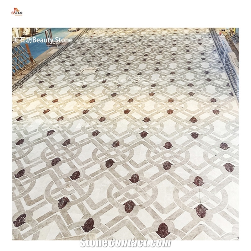 Waterjet Carpet Floor Medallions Polished Pattern
