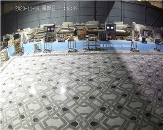 Waterjet Carpet Floor Medallions Polished Pattern