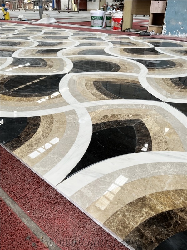 Waterjet Carpet Medallions Pattern For Luxury Villa Hotel