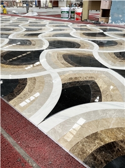 Waterjet Carpet Medallions Pattern For Luxury Villa Hotel