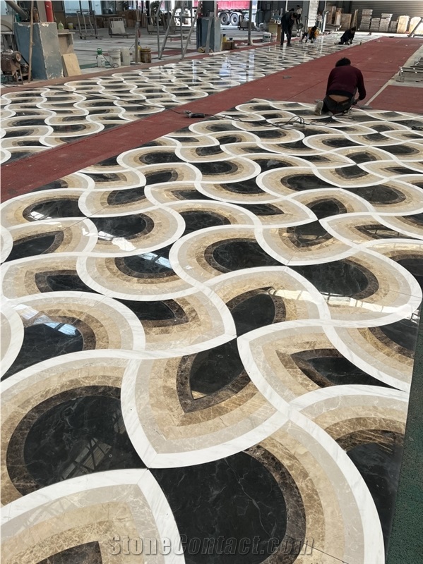 Waterjet Carpet Medallions Pattern For Luxury Villa Hotel