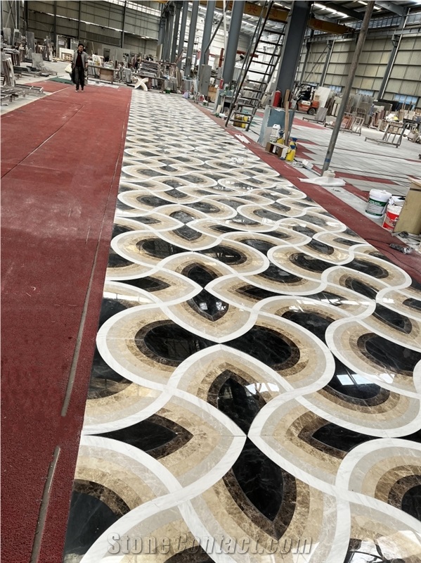 Waterjet Carpet Medallions Pattern For Luxury Villa Hotel